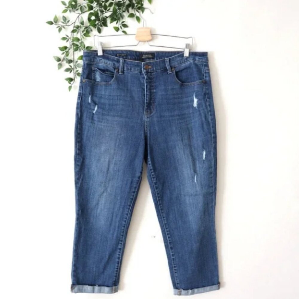 Talbots Flawless Five Pocket Distressed High Waist Jeans - 14